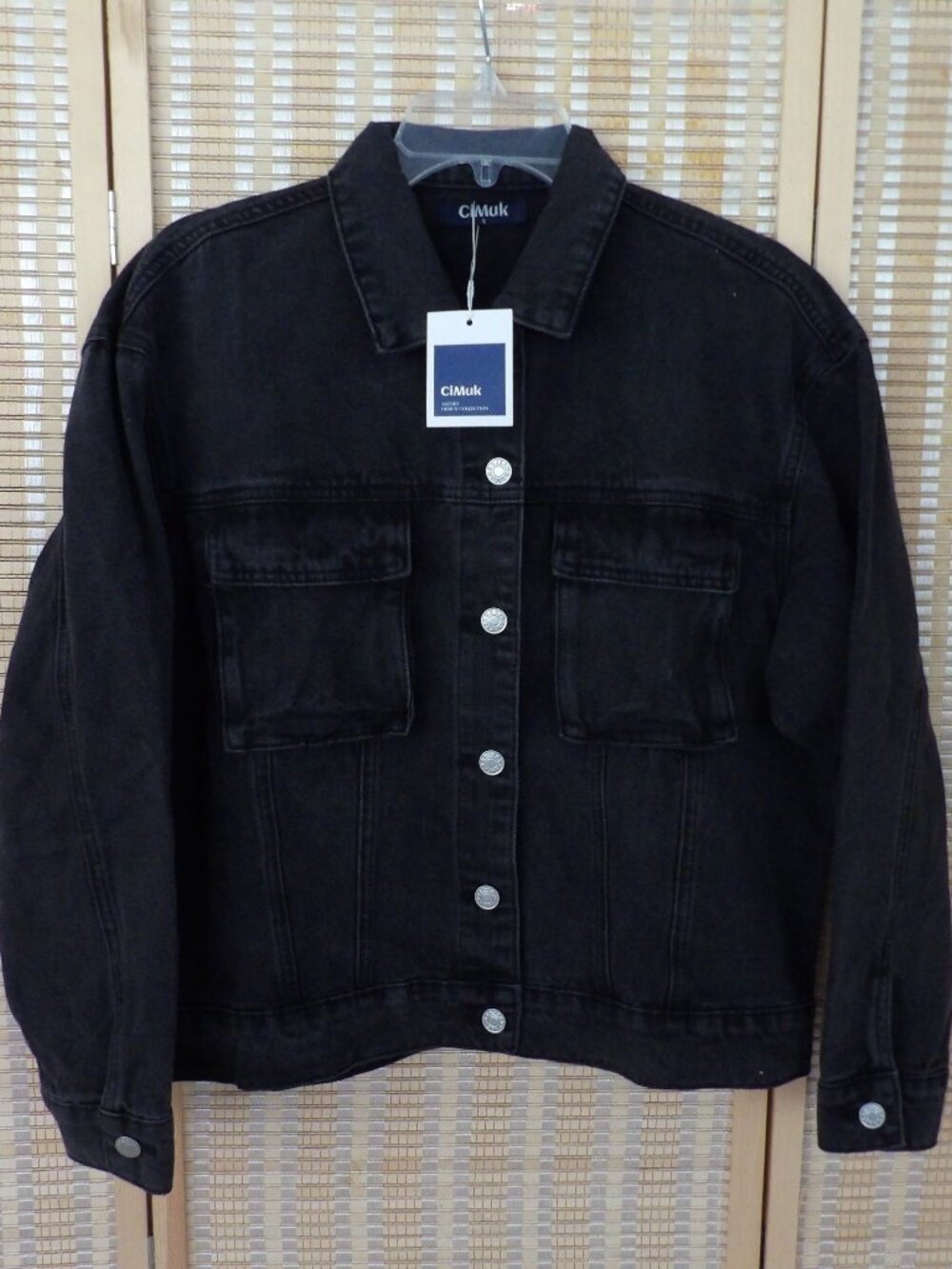 NWT Women's Size Small CiMuk Black Denim Jacket